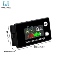 Battery Voltmeter 6133A DC 8V-100V ED Display Tester Voltmete Lithium lead-acid cell 12V 24V 48V for LCD Battery Car Motorcycle