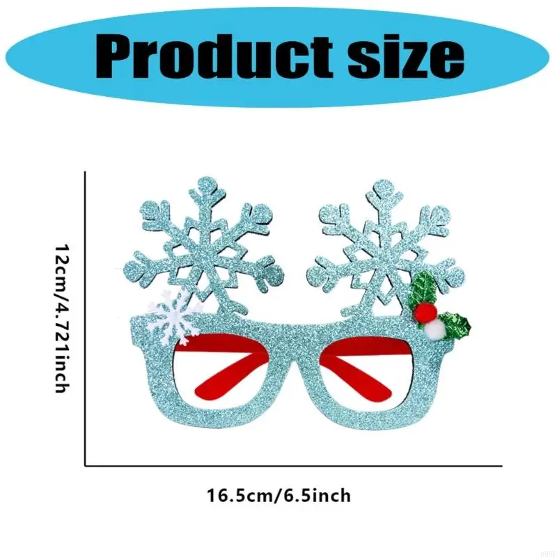 B95F Shimmering Snowflake Frame Eyewear For Holiday Celebrations And Costume Event