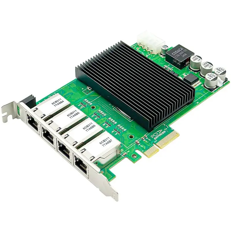 

Высокопроизводительная 4-портовая сетевая карта PCIe Gigabit Ethernet с PoE для ПК и серверов I350, проводная сетевая карта-адаптер - ABIU