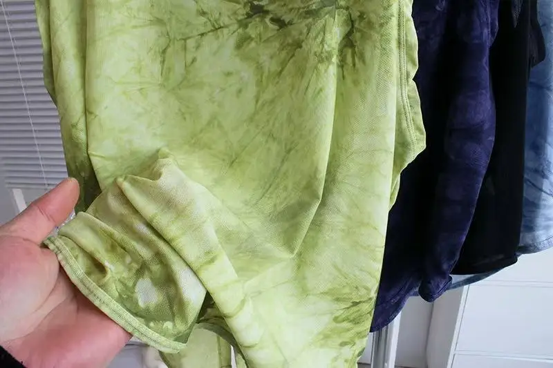 Lauf-Oberbekleidung, schnell trocknend, Batik-Mesh-Yoga-Weste, ärmelloses T-Shirt, Rückenschlitz, locker geschnittenes Damen-Sporttop – Detail 8