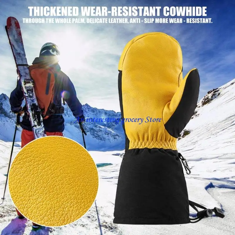 

652D Windproof Thermal Ski Gloves For Men Women Cold Weather Waterproof Warm Winter Gloves Slip Resistant Grip For Skiing