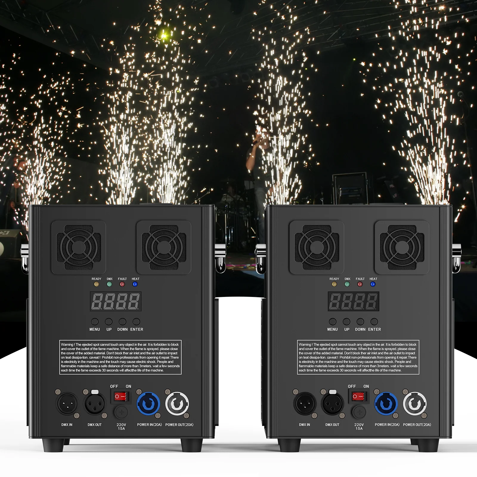 Fieryzeal 530W Cold Spark Machine Stage Equipment Remote Control DMX Showing Machine Wedding Fireworks Cold Fire System