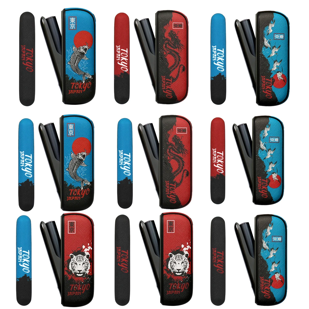 JINXINGCHENG Anti-slip And Anti-fal Color Printed Version Door Cover + Leather Case for IQOS ILLUMA Cover Bag for IQOS 7TH Case