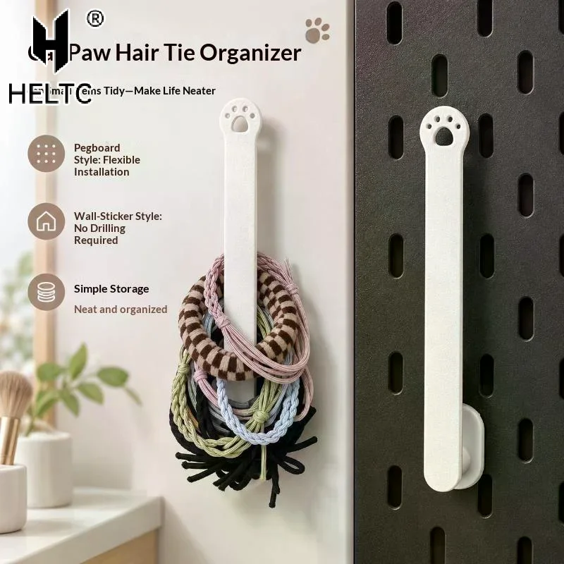 3D Printed Hair Tie Holder 2 Style Wall Mount Pegboard Hair Accessory Storage Rack For Scrunchies Jewelry Necklace