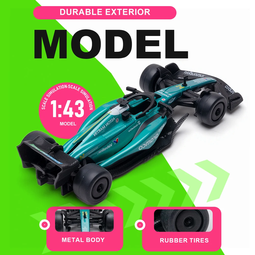 

1:43 F1 Valkyrie Sports Car Miniature Toy Models Metal Diecast Rubber Tires Exquisite Interior with Acrylic Box Supercar Models
