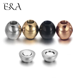 Stainless Steel Safe Lock Magnetic Clasp Hole for Leather Cord Clasps Magnet Lace Buckle for Bracelet DIY Jewelry Making