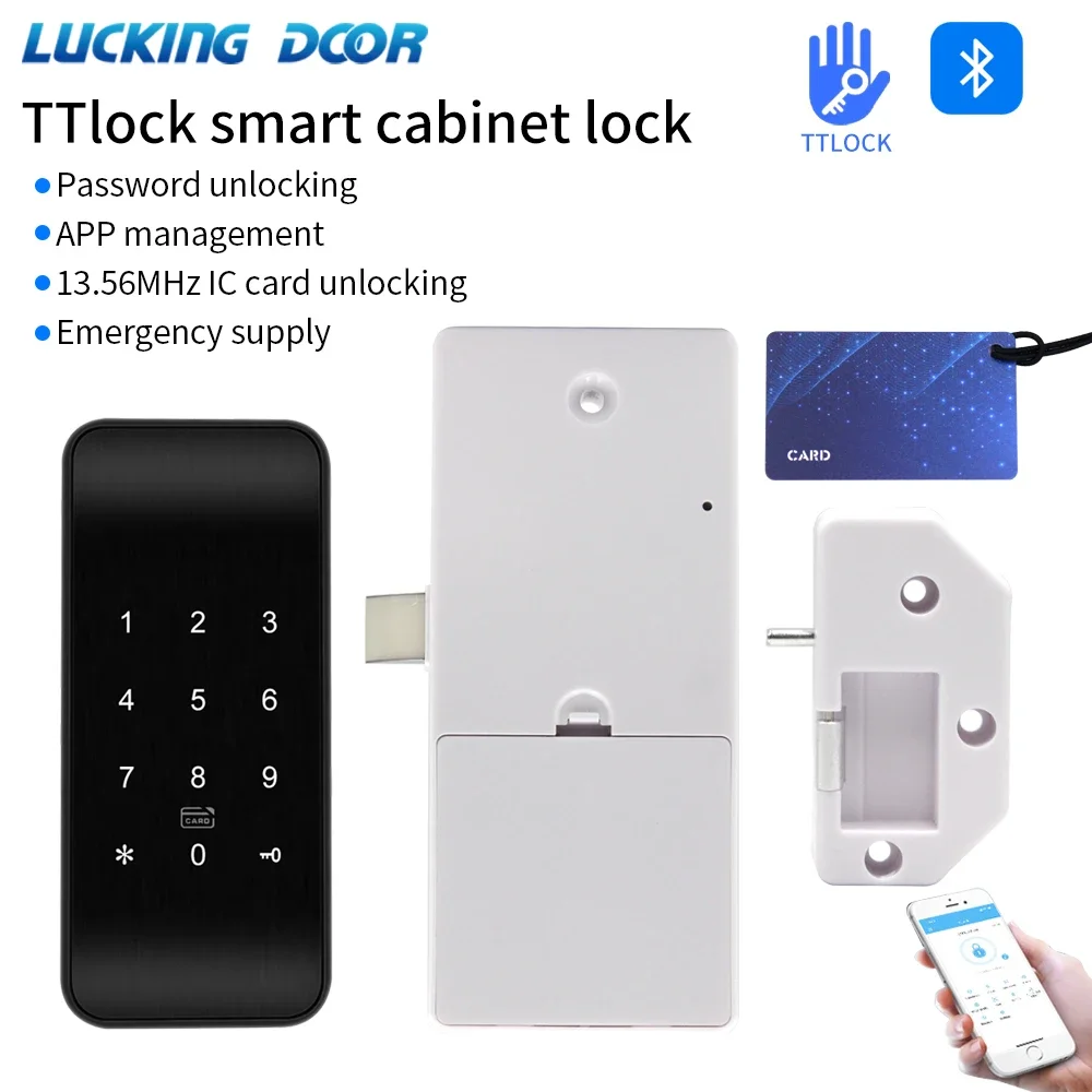 

TTLOCK 13.56Mhz Fingerprint Drawer Lock Furniture RFID BLE Cabinet Locker USB Charging App Smart Lock For Spa Swimming Pool Gym