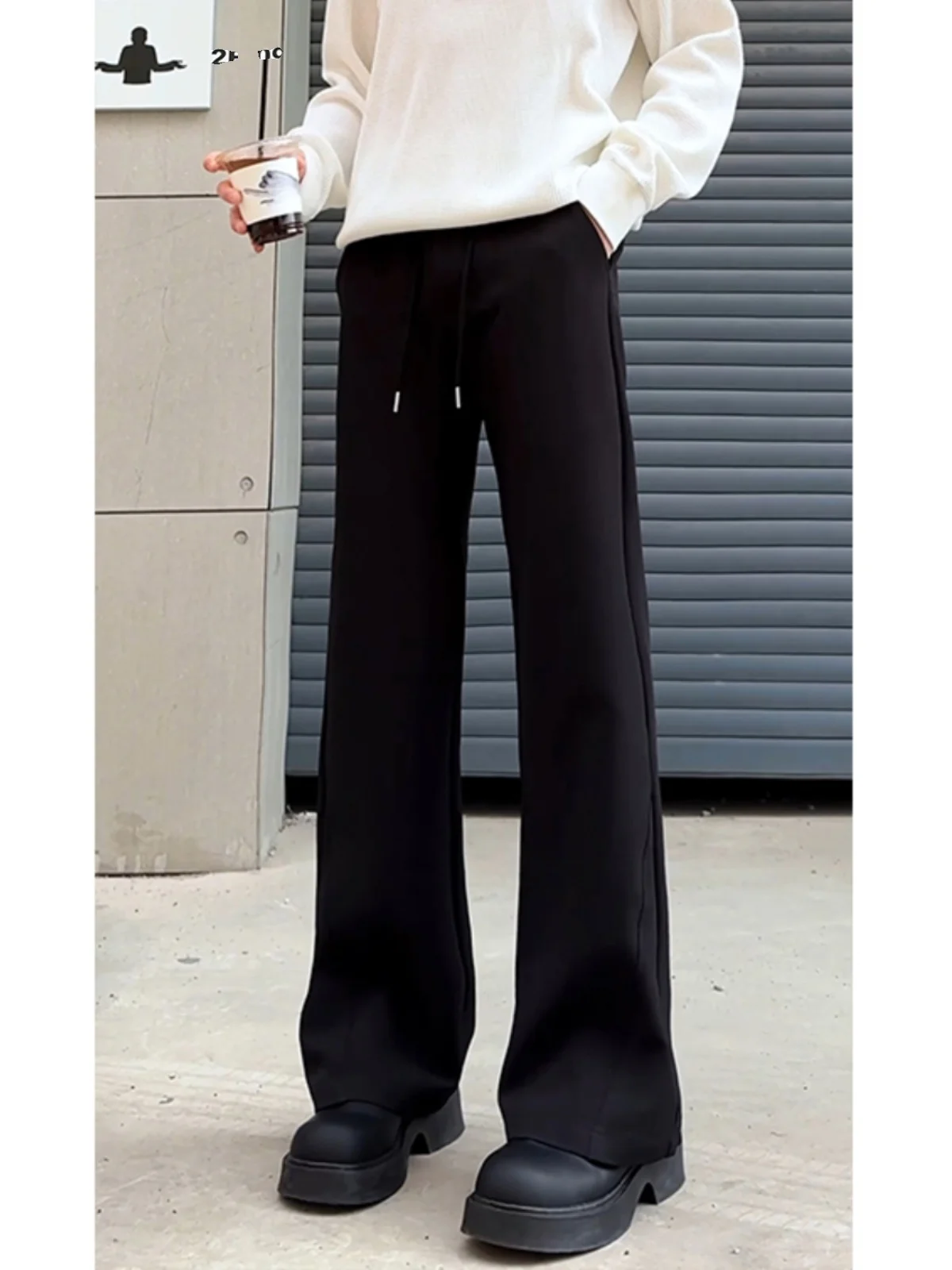 

Мужские повседневные брюки Cleanfit с высокой талией, расклешенные, черные, в американском стиле, весенние, свободного кроя, прямые, утягивающие