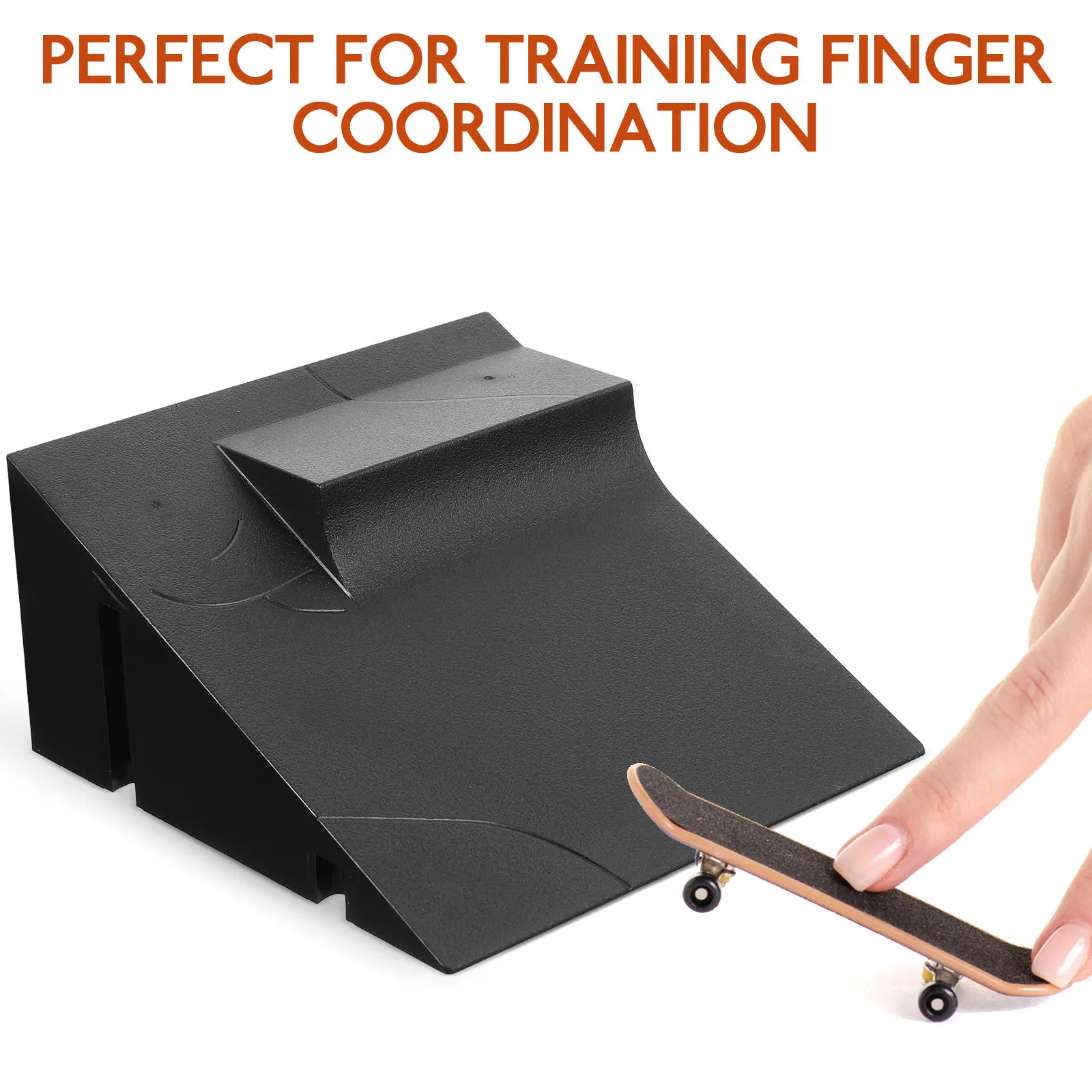 Premium Plastic Fingerboard Skateboard Park Ramp Finger Slide Adjustable Setup Finger Coordination Training Prop Skateboard Park