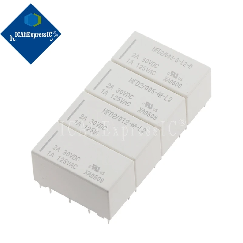 1pcs/lot Relay HFD2-012-S-L2-D HFD2/012-S-L2-D HFD2-012-M-L2 HFD2/012-M-L2  Double coil magnetic latching relay 1A 10 pin 125VAC