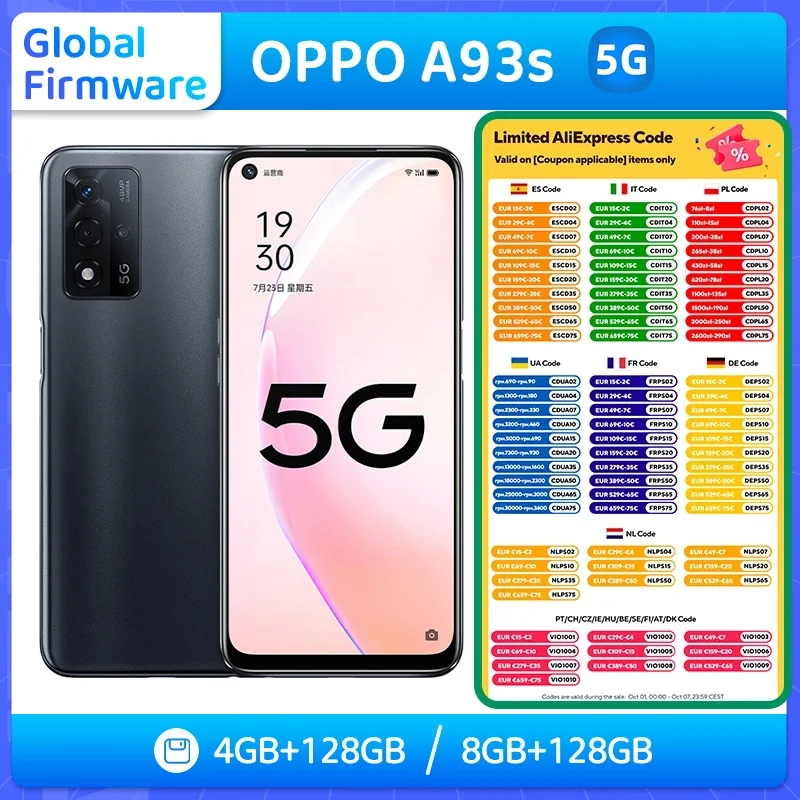 ممن لهم A93s 5G أندرويد وحدة المعالجة المركزية الأبعاد 700 6.5 بوصة شاشة ROM 128G RAM 8GB 5000mAh بطارية الهاتف المستخدم