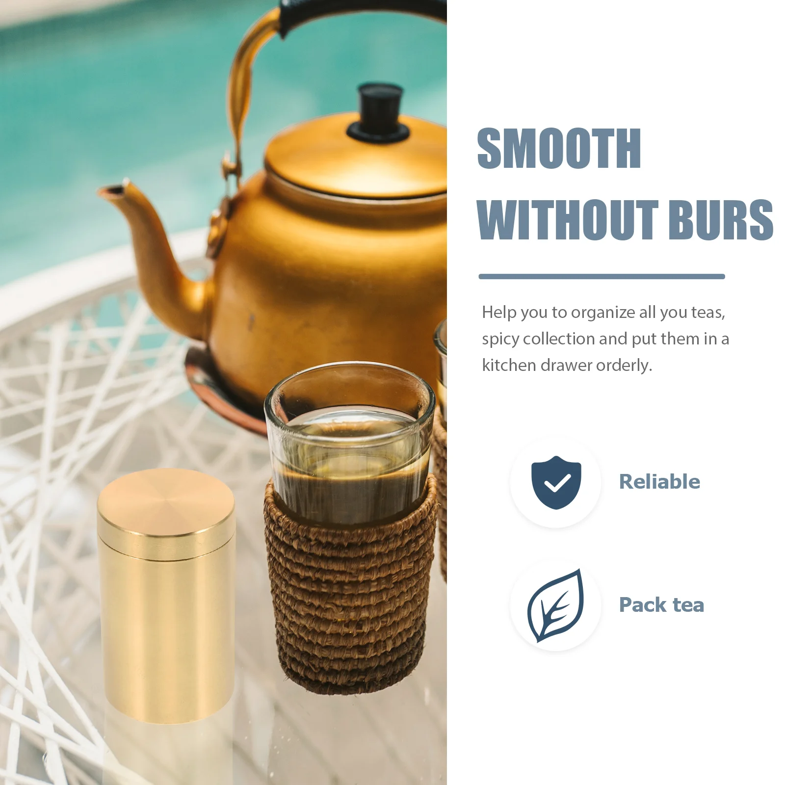 Brass Tea Sealed Jar Coffee Bean Food Container Water Proof Waterproof Canister Storage Dust-proof Case Containers