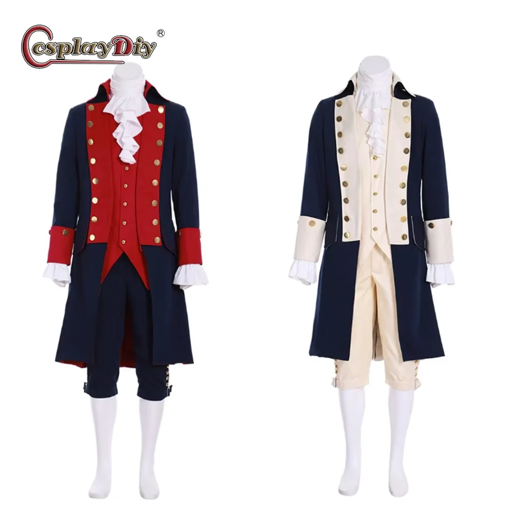 Cosplaydiy In Stock George Washington Prince Suit Turn Cosplay Colonial Tuxedo Outfit Suit Regency Men Luxurious Groom Suit