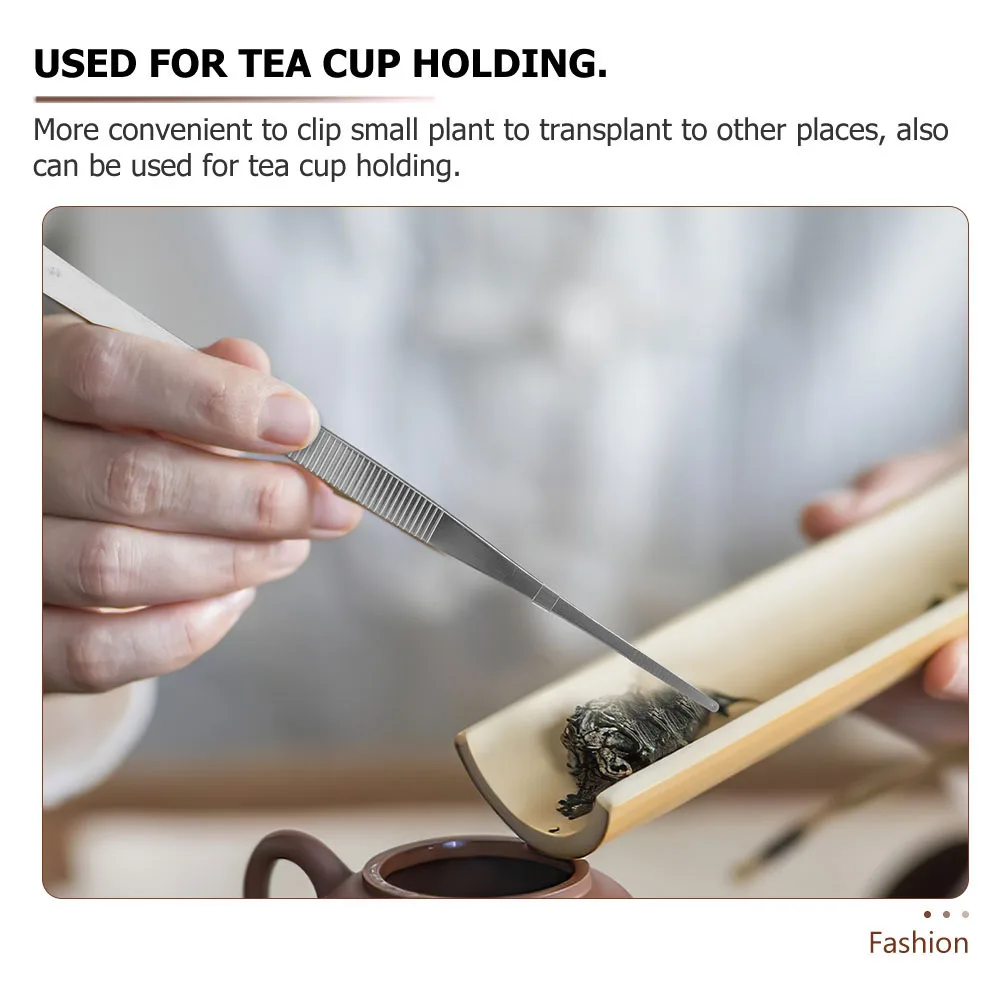 

5Pcs Industrial Maintenance Tweezers Stainless Steel Tea Clip Metal Gardening Clips Nonslip Repair Tweezers Feeding Tongs