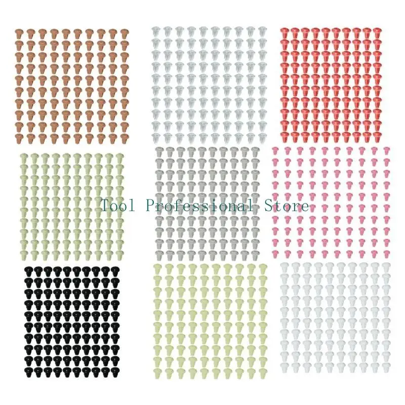 57QF 100Pcs Table Furniture Embedded Bumper Silicone Hole Plugs NonSlip Bumper Feet Pads Cabinet Door Grippers Enduring