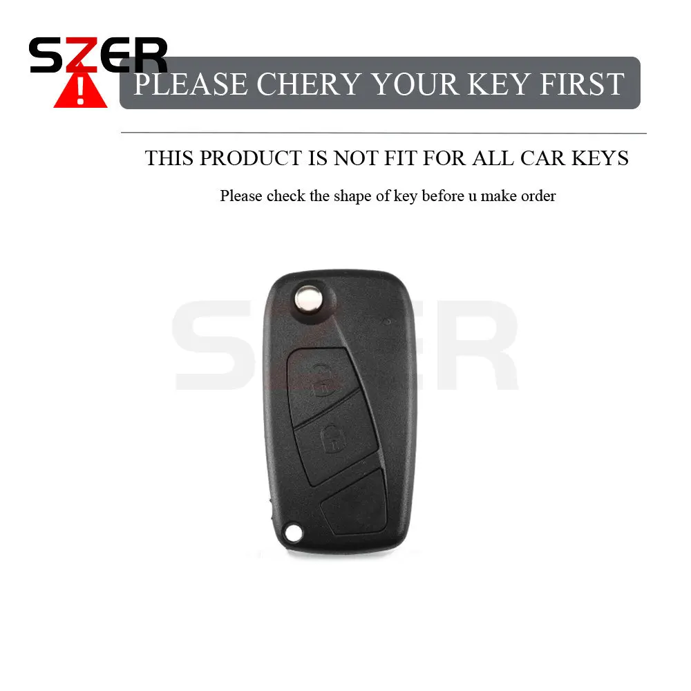 Fashion TPU Car Flip Key Case Cover For FIAT 500 Panda Idea Stilo Ducato Punto Bravo Grande Minibus Doblo Protected Fob Keychain