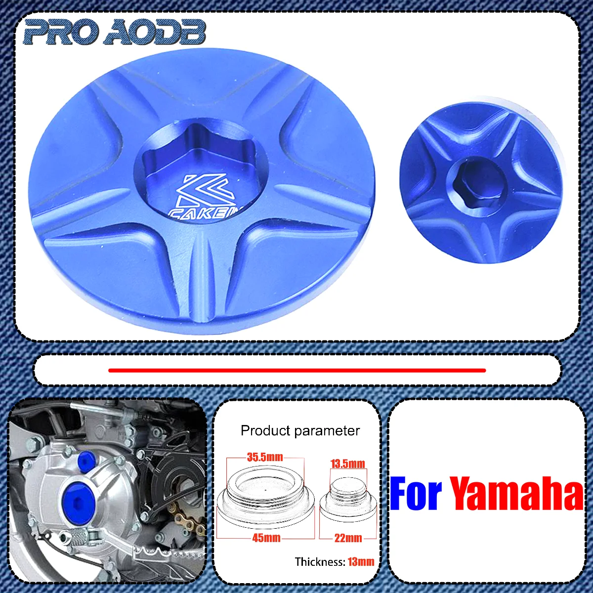 

Motorcycle CNC Aluminum Engine Timing Plug Cover For Yamaha WR250X WR250R WR426F WR250F WR400F YZ250F YZ450F YZ426F YZ400F