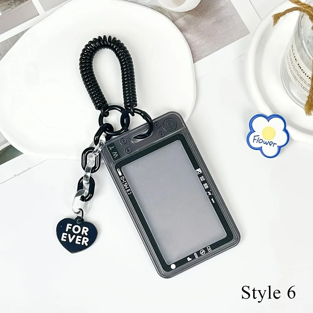 Transparent Acrylic Photocard Holder Keychain Idol Photo Sleeve Credit ID Bank Card Holder Student Card Case Protective Case