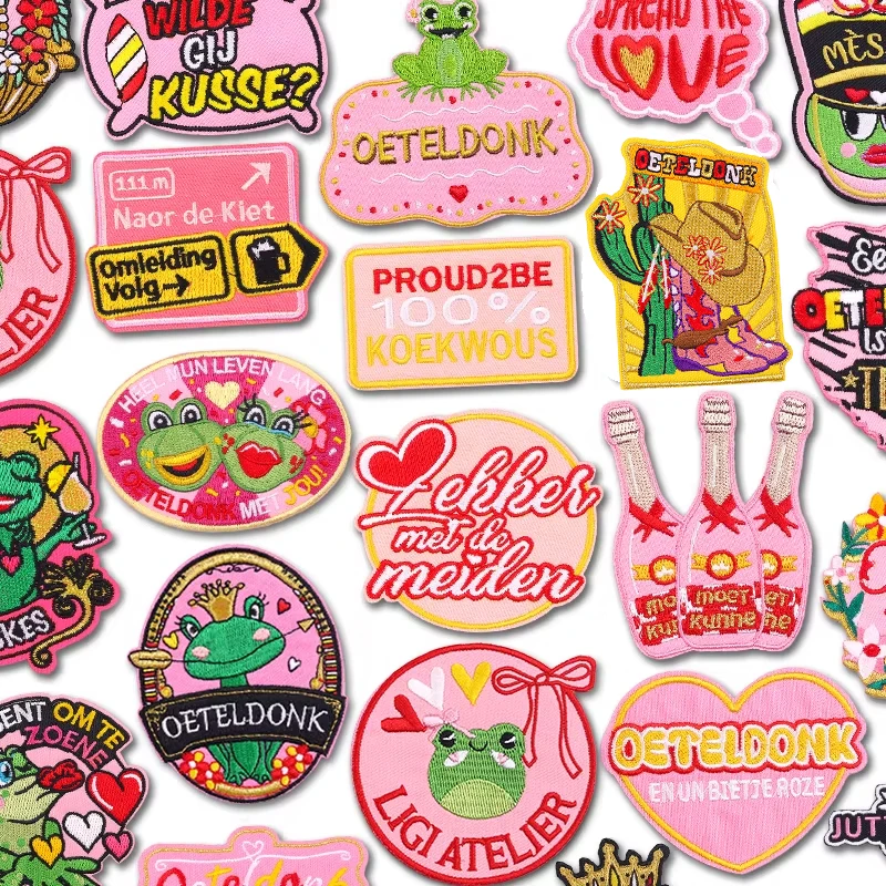 Niederlande Oeteldonk Emblem Karneval Stickerei Patch Eisen Auf Patches Für Kleidung Jacken Uniform Feier Dekoration DIY