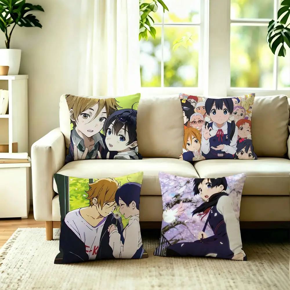 Hot Anime T-Tamako Market Pillow Case Square Double-Sided Sofa Cushion Cover Bedroom Bedside Pillow