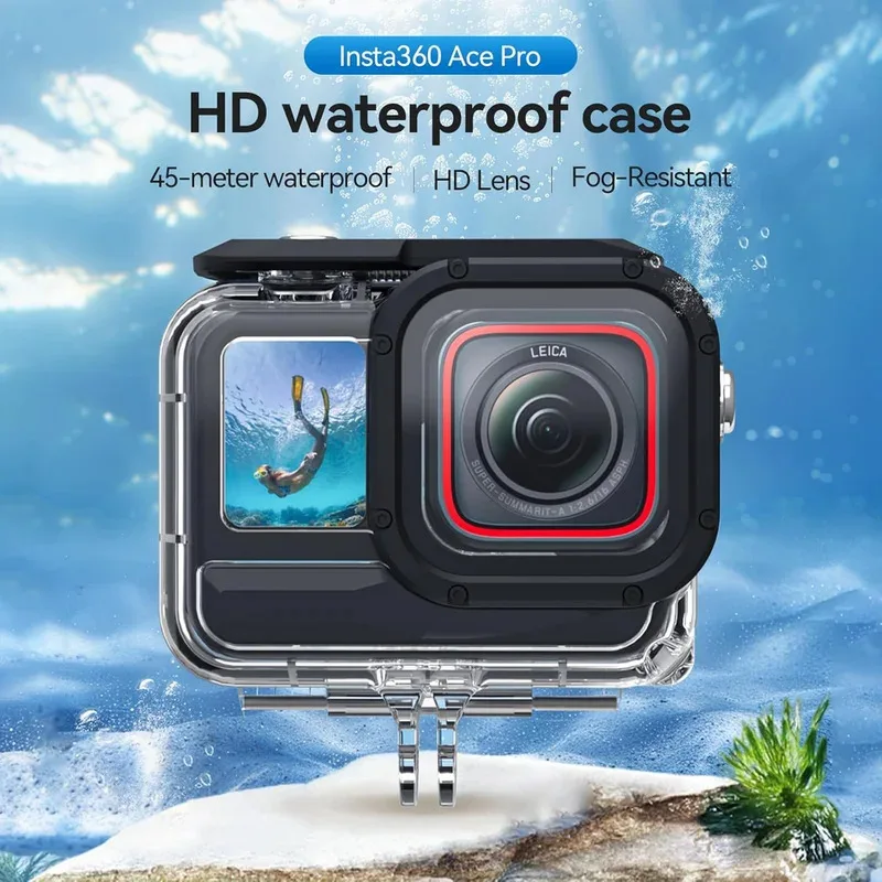 

​​TELESIN 45M Dive Housing with Anti-Fog Insert​ ​​Professional Waterproof Protective Case for Insta360 Ace Pro Action Camera