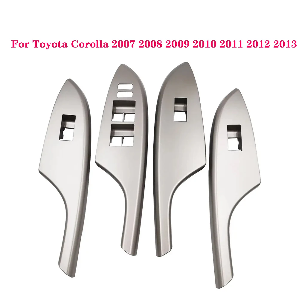 4PCS Car Door Glass Window Lift Control Switch Cover Panel Frame  For Toyota Corolla 2007 2008 2009 2010 2011 2012 2013