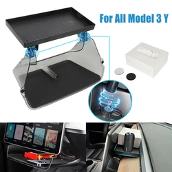 For Tesla Model 3 Y Center Console Organizer Tray Magnetic Under Screen Storage Box Dashboard Organizer Tissue Holder Glovebox