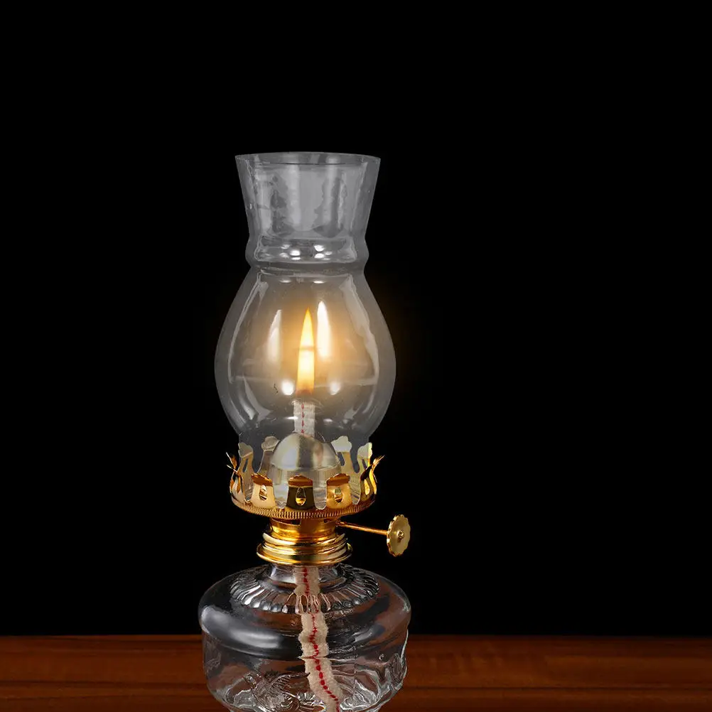 2Pcs Glass Oil Lamp Chimney Clear Shades Vintage Replacement Covers for Lamps Small Oil Light Accessories
