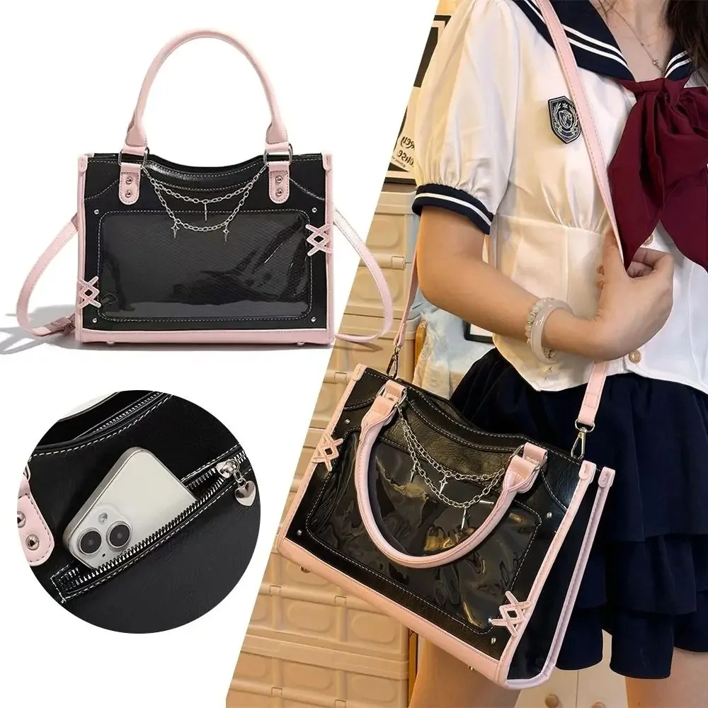 

Harajuku Y2K Transparent Ita Bag PU Shoulder Crossbody Bag DIY Display Messenger Cute Creative Gift for Women Stylish Accessory