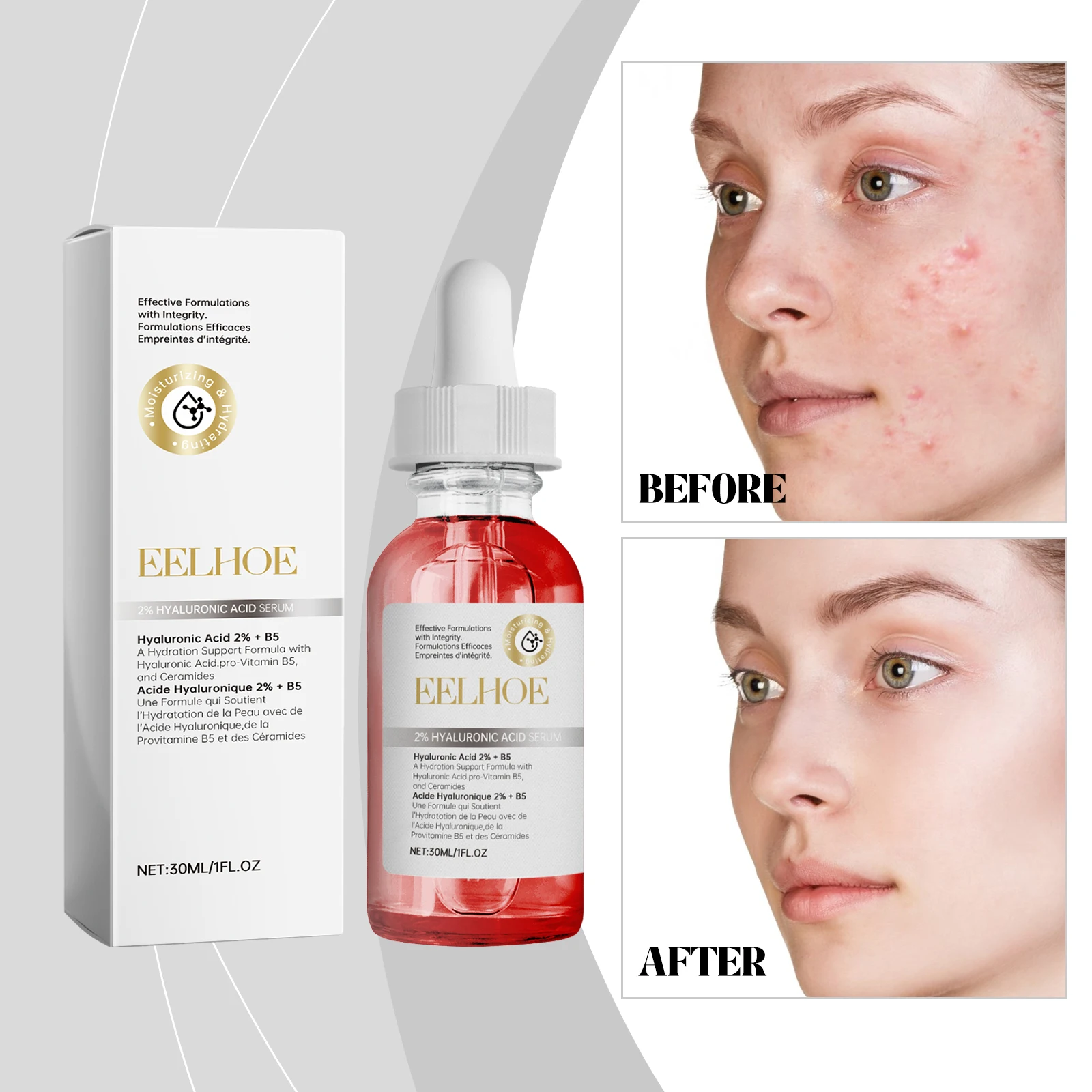 Refreshing and Brightening 2% Hyaluronic Acid Serum Clear and Radiant Facial Skin Reduce Wrinkles and Enhance Skin Elasticity