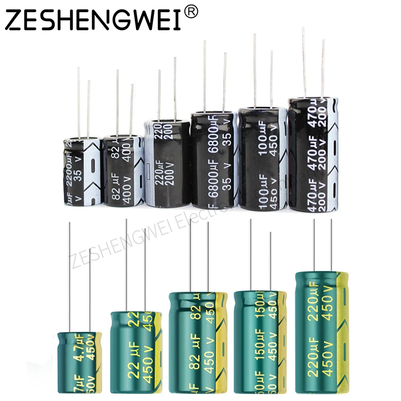 6.3V 10V 16V 25V 35V 50V 400V 450V 1UF 2.2UF 4.7UF 10UF 1000UF 22UF 33UF 47UF 470UF 100UF 220UF Aluminum Electrolytic Capacitor