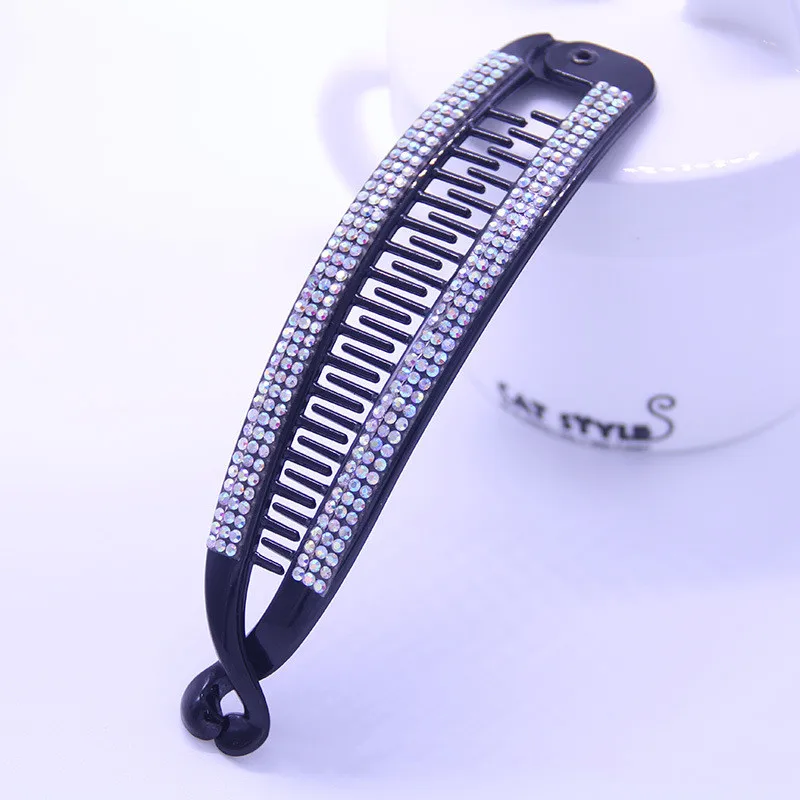 Black Rhinestone Fish Hair Claw Clips Hair Jewelry Banana Barrettes Hairpins Hair Accessories for Women Clips Clamp Accessories