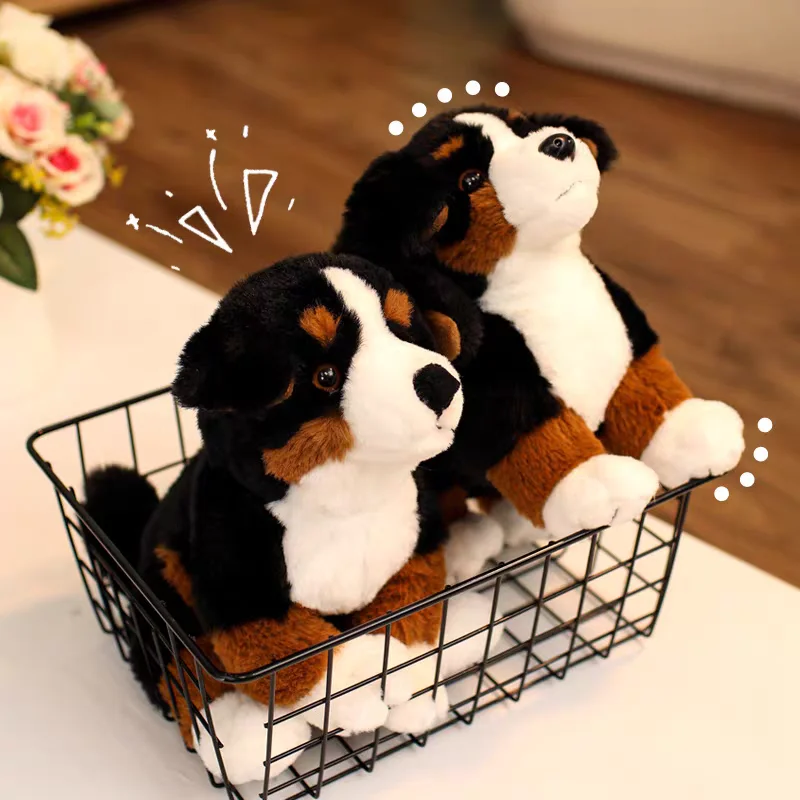 9,8 Zoll Superrealistisches Berner Sennenhund Plüschtier - Weiches, Niedliches Simulationsdesign, Kindersicheres Familienbegleitgeschenk zur Heilung