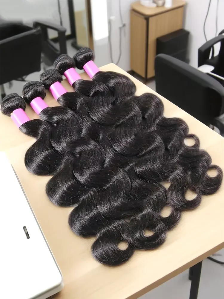 26 32 بوصة فضفاض الجسم موجة 3 4 حزم البرازيلي ريمي 100% غير المجهزة الخام شعر بشري لعذراء متموج حزم مزدوجة نسج ملحقات #1