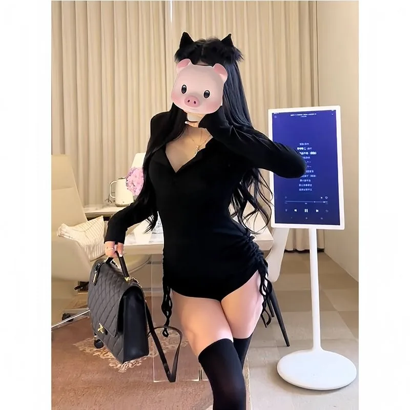 Costume une pièce Sexy au Design américain pour femmes, taille haute, pantalon ort, Long, sweat à capuche, pur désir, automne Faion