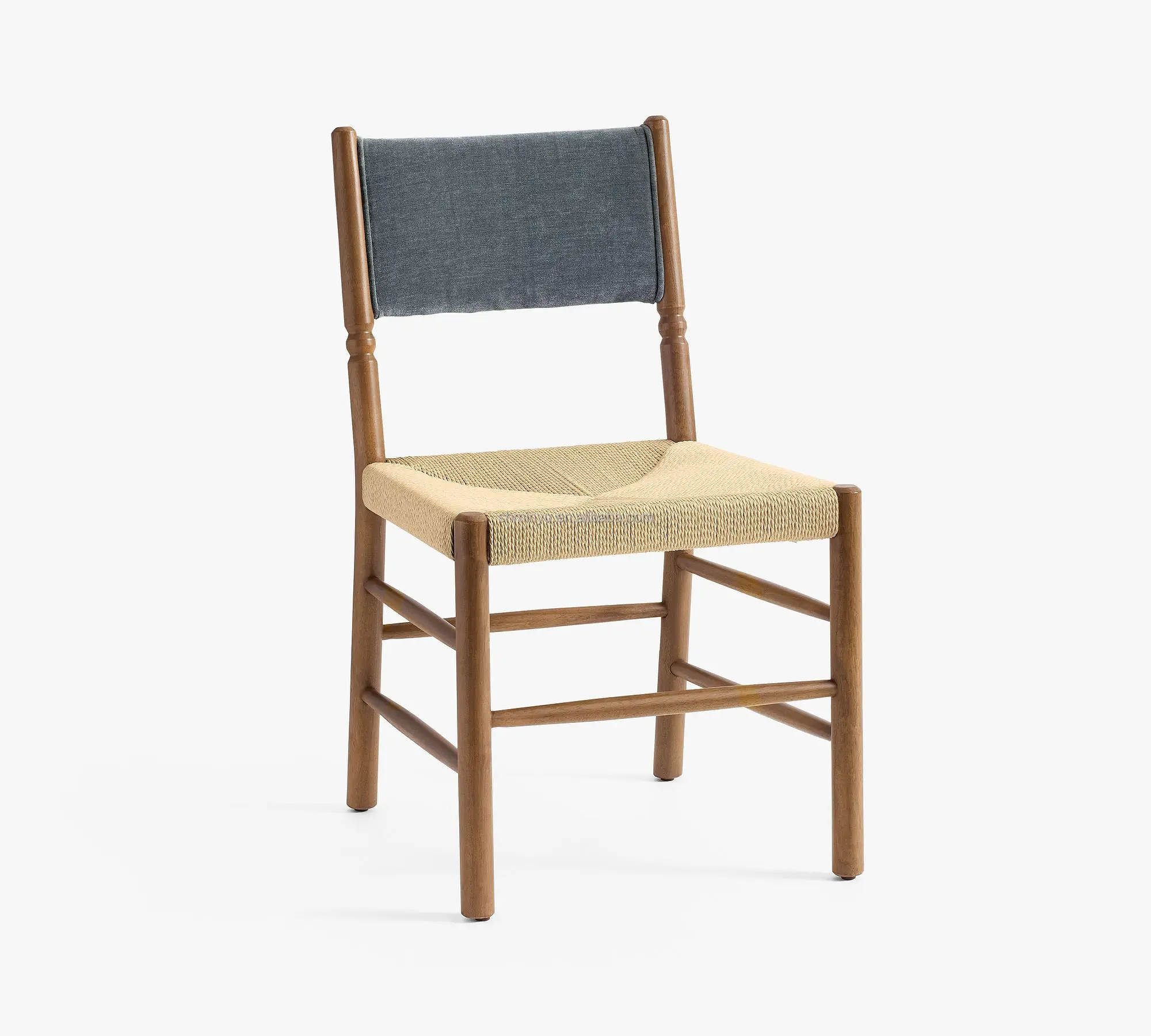 Contemporary European Classic Ball Woven Dining Chair Wood and Rope Dining Chair for Home and Kitchen Use