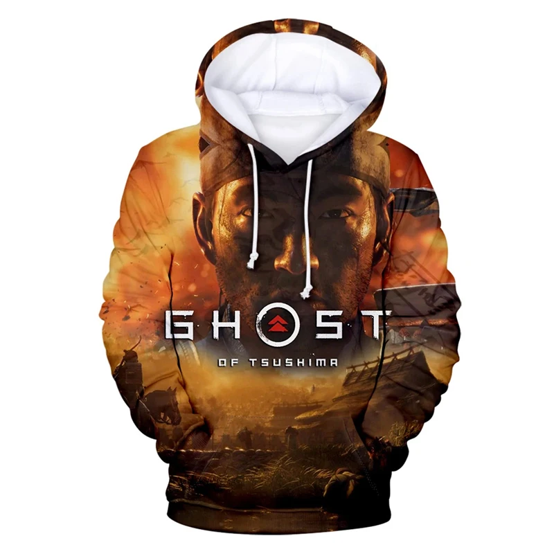 Game Ghost Of Tsushima Japanese Samurai 3D Print Hoodies Men Women Fashion Sweatshirts Hoodie Male Pullovers Tracksuit Clothing