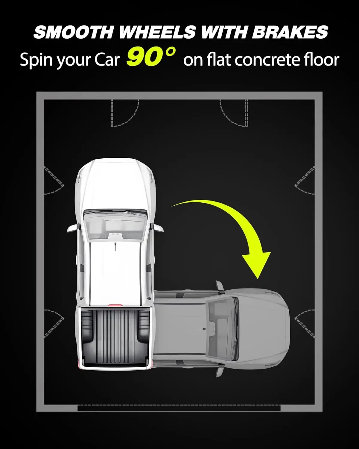 دوللي سيارة [مجموعة من 4 قطع مع 8000 رطل] سعة، دمى عجلة محرك السيارة شديدة التحمل من الفولاذ المنغنيز مع لوحة مضادة للانزلاق، 16 بوصة * 13 بوصة، أزرق