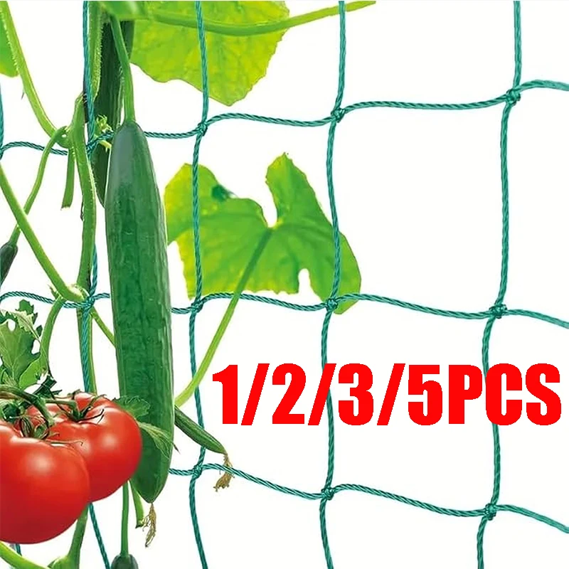 1/2/3/5PCS Nylon Plant Climbing Trellis Net Garden Support Net for Cucumber Tomato Loofah Morning Glory Vine Growth