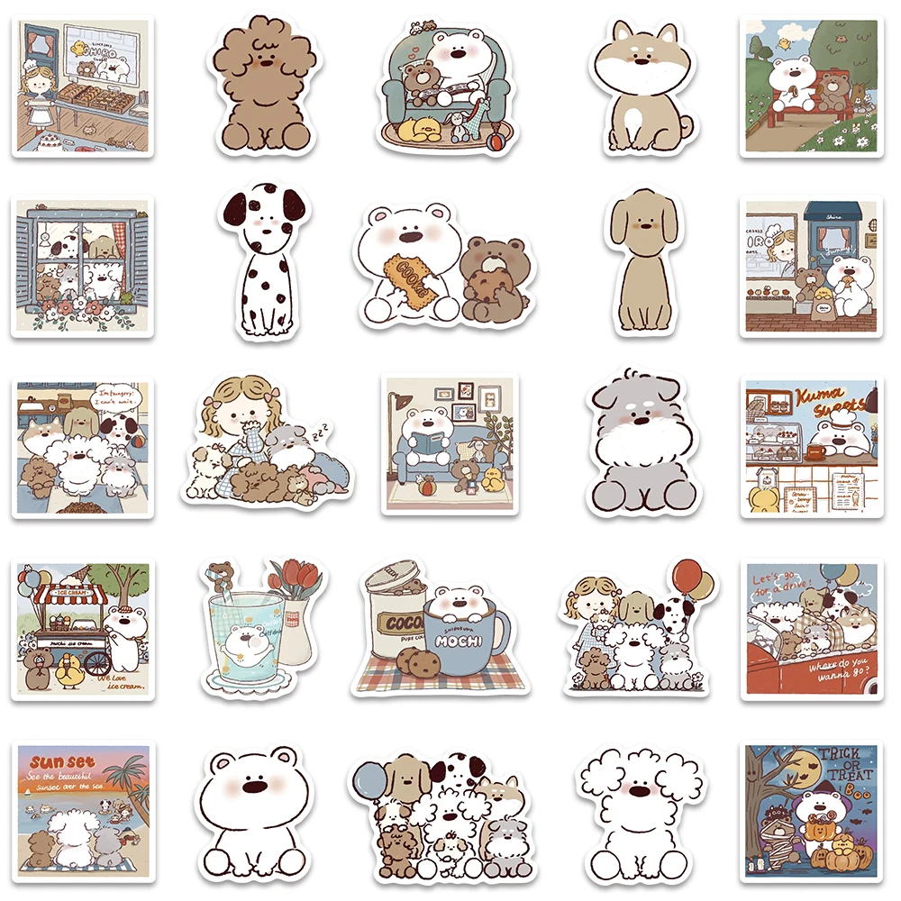 50PCS Miiiiichan Anime Animal Vinyl Waterproof Stickers Decals for Water Bottle Laptop Skateboard Scrapbook Luggage Kids Toy