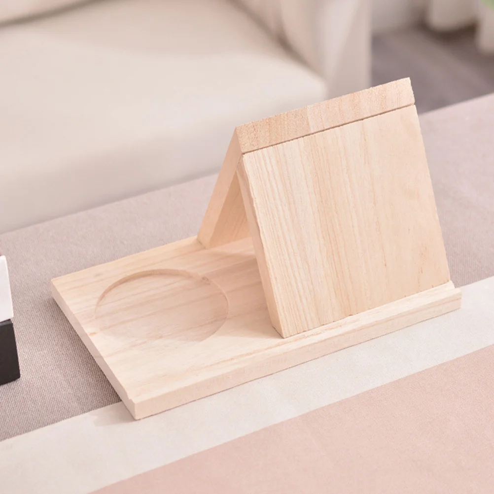 رف خشبي لسطح المكتب لتخزين المكاتب المنزلية وحامل كتب خشبي ومنظم مجلة قائم بذاته #1