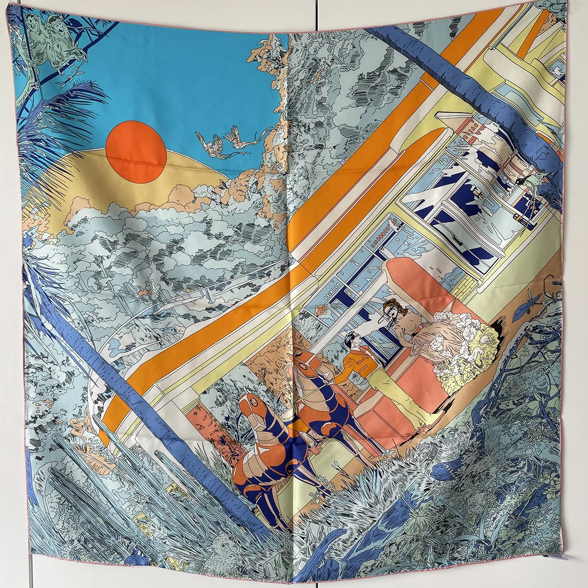 

Double Faced Scarf Women Silk Mulberry Bandanas 90 Hand Rollerd Shawls Head Neck Hair Scarves Valentine's Day Christmas Gift