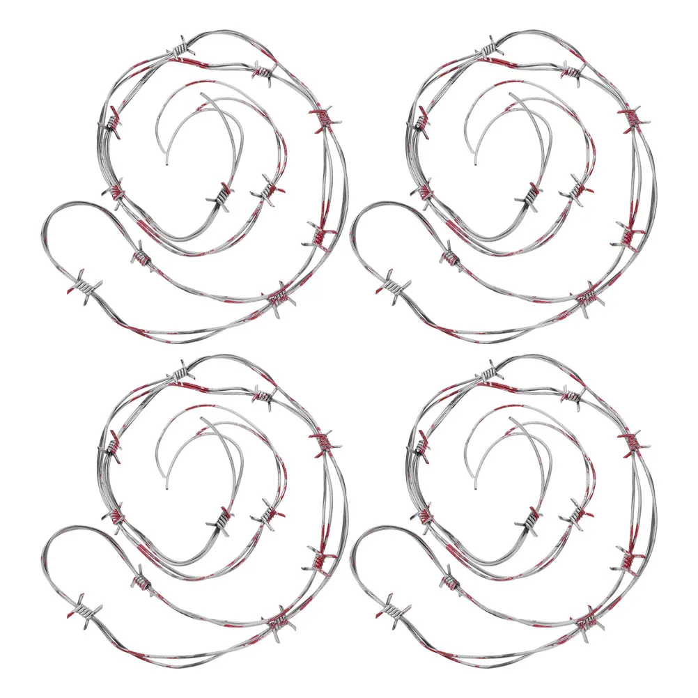 

4Pcs Fake Barb Wire Halloween Party Decoration Scary Props for Home and Indoor Events Realistic and Easy to Install