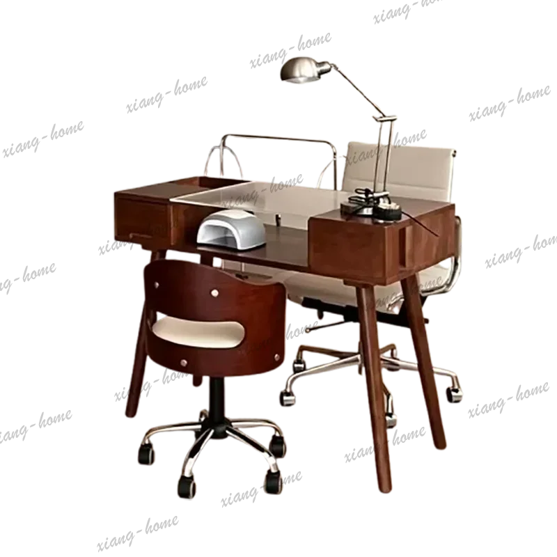Factory Direct Vintage American Nail Desk Classic Elegant Slim Floating Nail Desk Premium Aesthetic Mesa Manicura Profesional Me