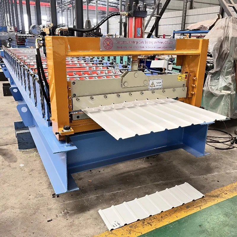 Customized High Speed Trapezoidal Tile Roll Forming Machine Motor Gear Bearing Pump Roof Use Delta PLC Control 0.3-0.8mm Thickne