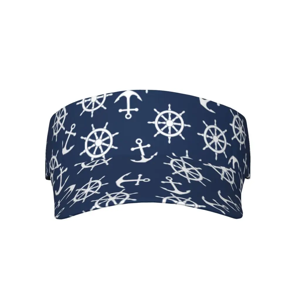 Adult Sun Hat with Unique Design of Navigation Ship Anchor Rudder Pattern Adjustable Beach Hat for Sports and Leisure Golf