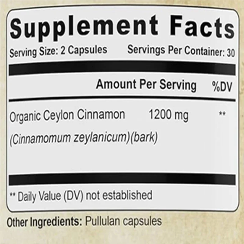 Organic Ceylon Cinnamon | Antioxidant and Immune Support, Promotes Digestive and Gut Balance, Vegetarian,Gluten Free,60 Capsules