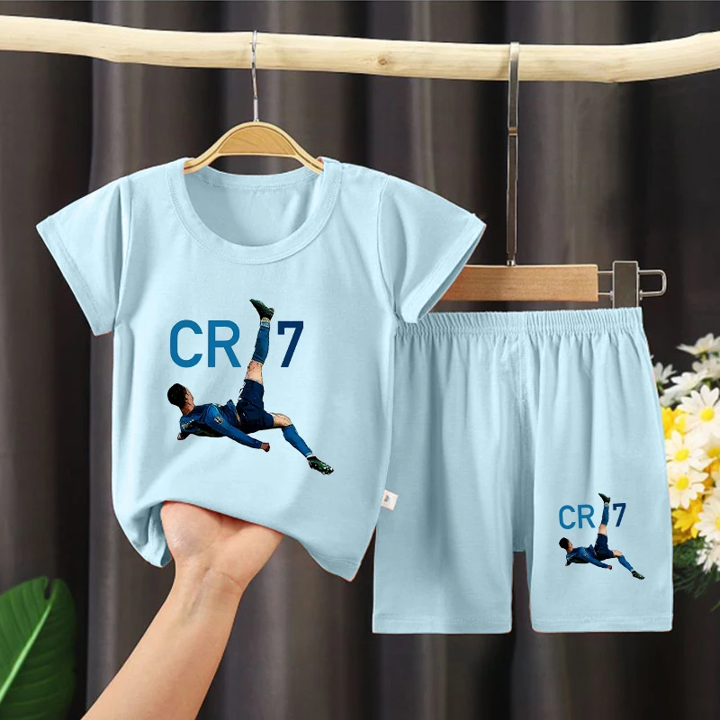 Детский-пижамный-комплект-soccer-star-cr7-летняя-одежда-для-сна-Роналду-костюм-для-мальчиков-и-девочек-2-предмета-детская-домашняя-одежда-топы-и-шорты-пижамный-комплект