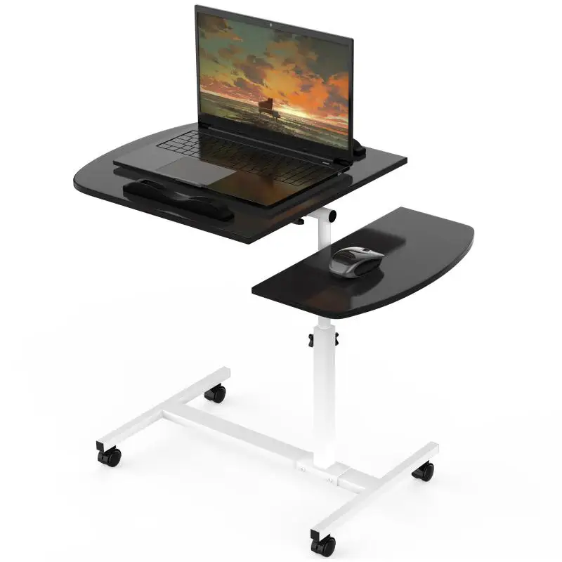 60x40cm Laptop Table Castors Notebook Deskheight Adjustable Good Quality Side Table Top Stand With Wheel Scalable Computer Hold