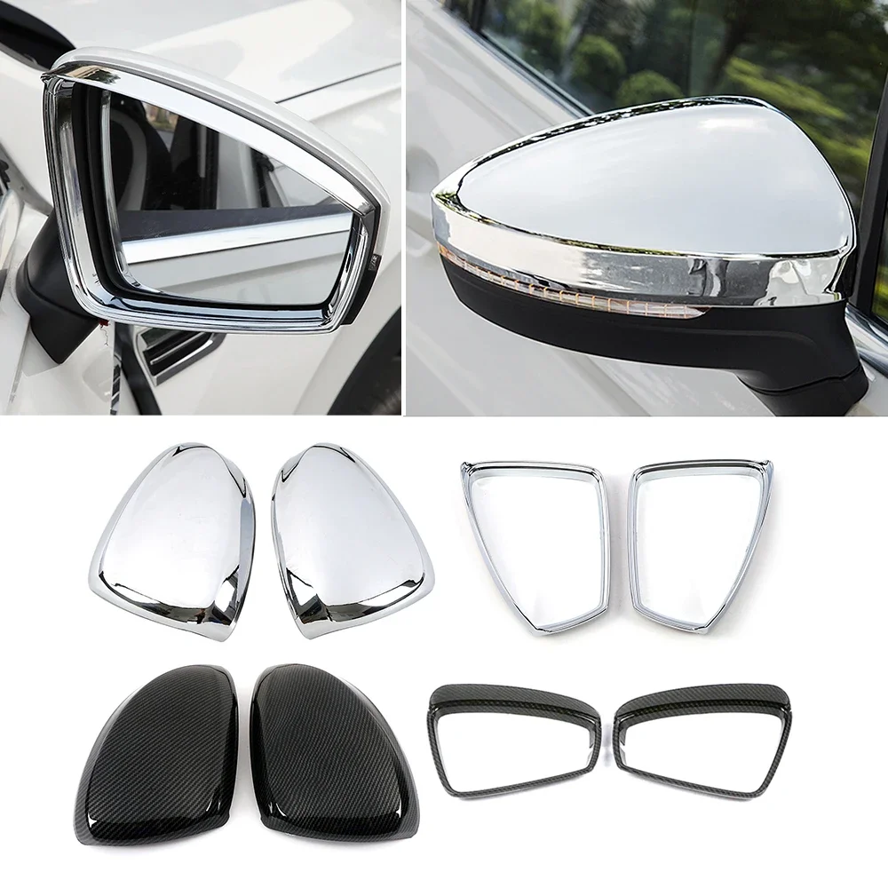 For Volkswagen VW Tiguan MK2 2017-2019 Exterior Rearview Mirror Protector Shell Cover Side Mirror Rain Visor Trim